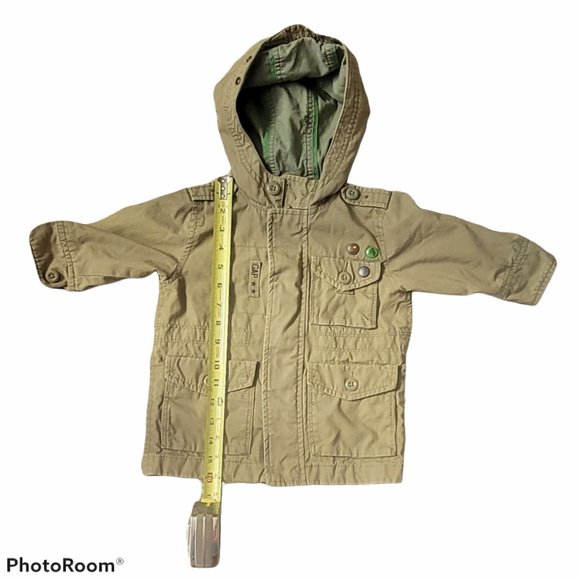 Gap Toddler Army Green Hooded Zip Up Cargo Utility Jacket Size Unisex 12-18 mos. - Picture 7 of 8